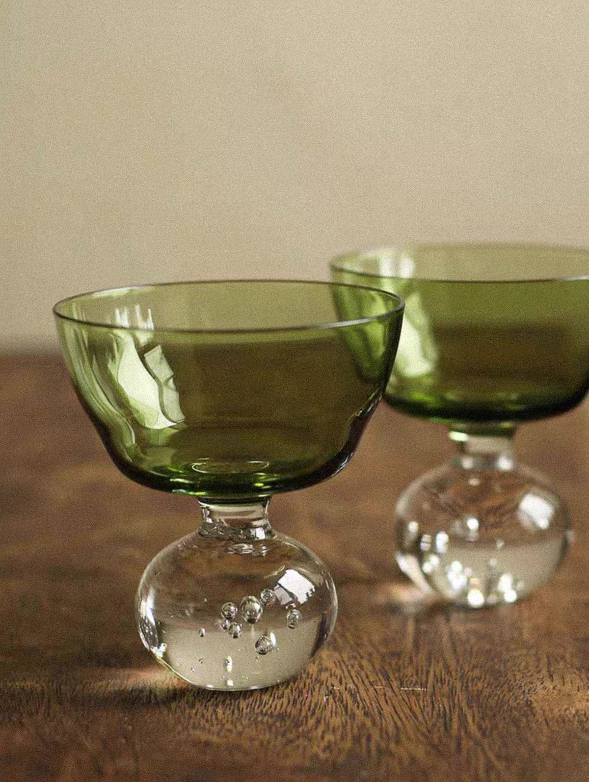 Bubble Stem Coupe Glasses