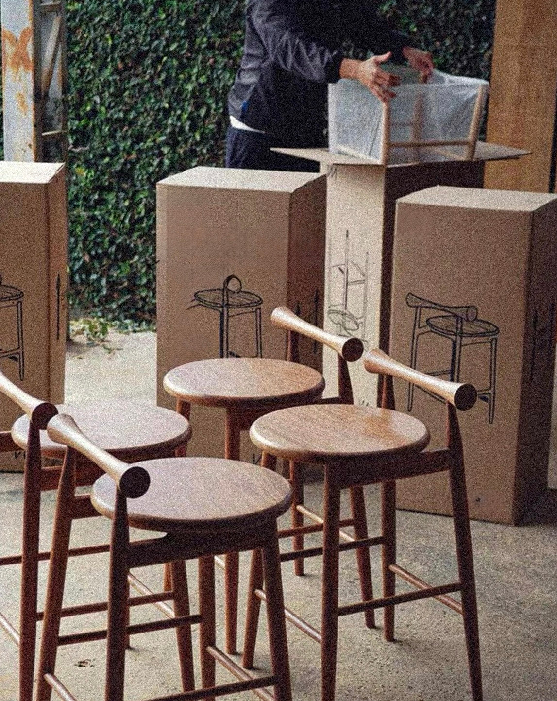 Yoke Back Counter Stool