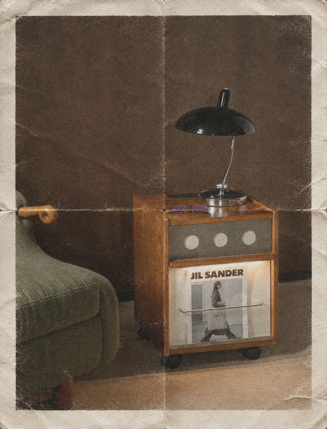 Retro Bauhaus Rolling Nightstand